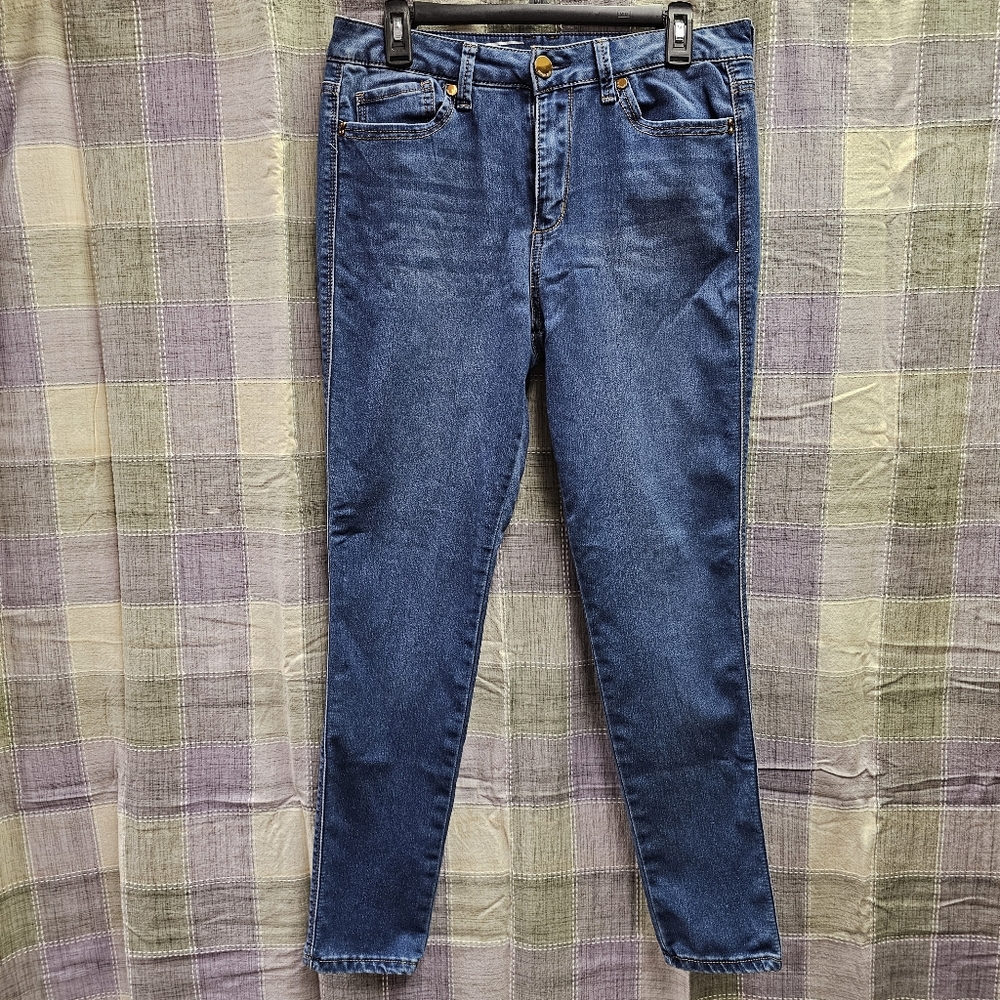 Seven7 Jeans * Women's Size 12 * High Rise Skinny Fit Medium Wash * Blue Denim